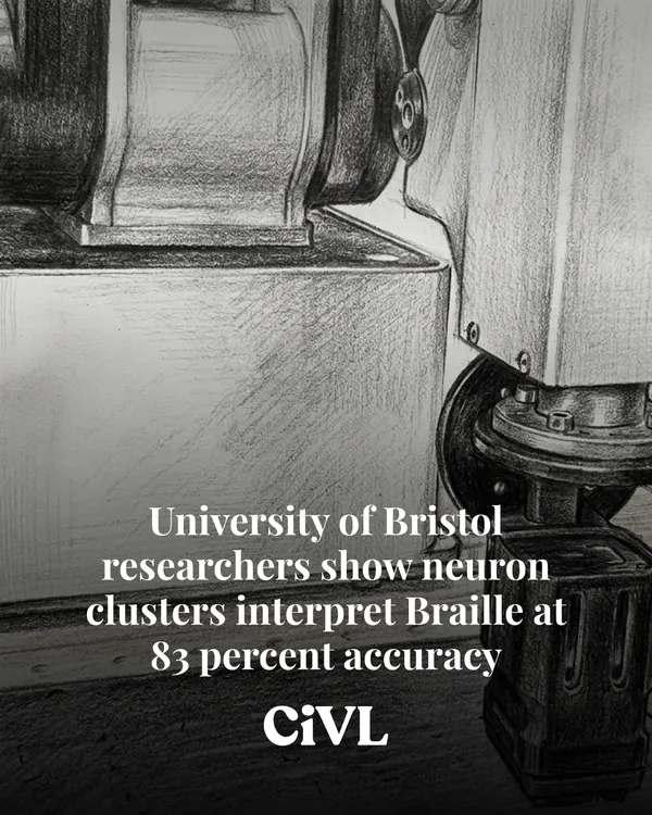 Bristol neuron clusters interpret Braille